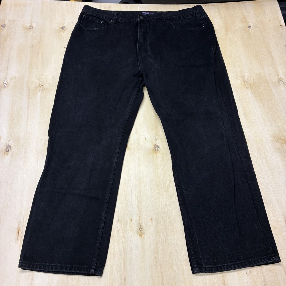 Cross & Winsor Regular Fit Jeans Mens 42x30 Dark Wash Black Denim Straight